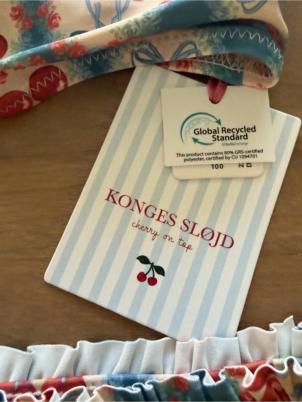 NWT Konges Sløjd Cherry Bow Blue Maya Bikini Grs 2PC Multiple Sizes